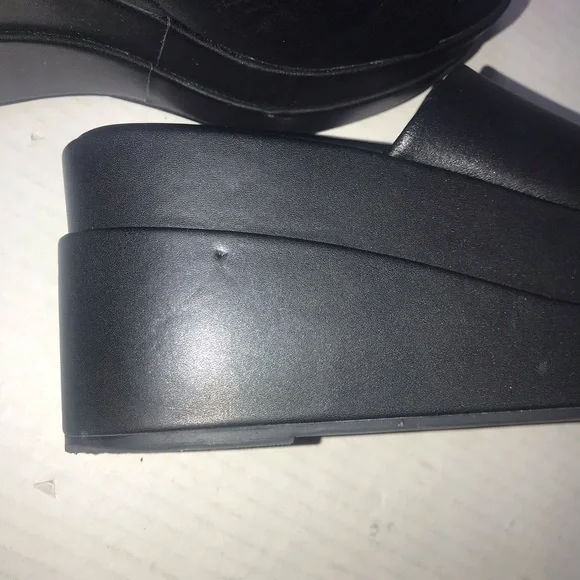 Steve Madden Black Leather Moveable Platform Sandals Sz 6.5 - Picture 11 of 11